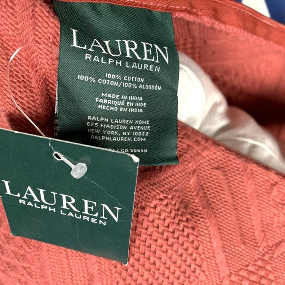 Ralph Lauren New Diamond Weave Pillows Red Knit - Picture 5 of 5